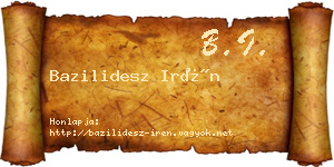 Bazilidesz Irén névjegykártya